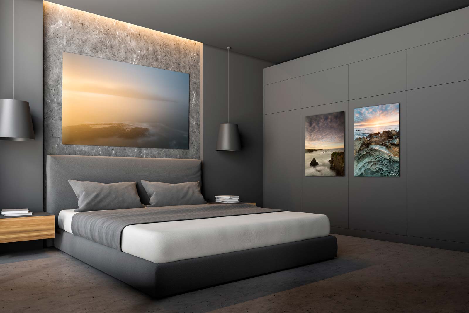 Bedroom Decorated With Art